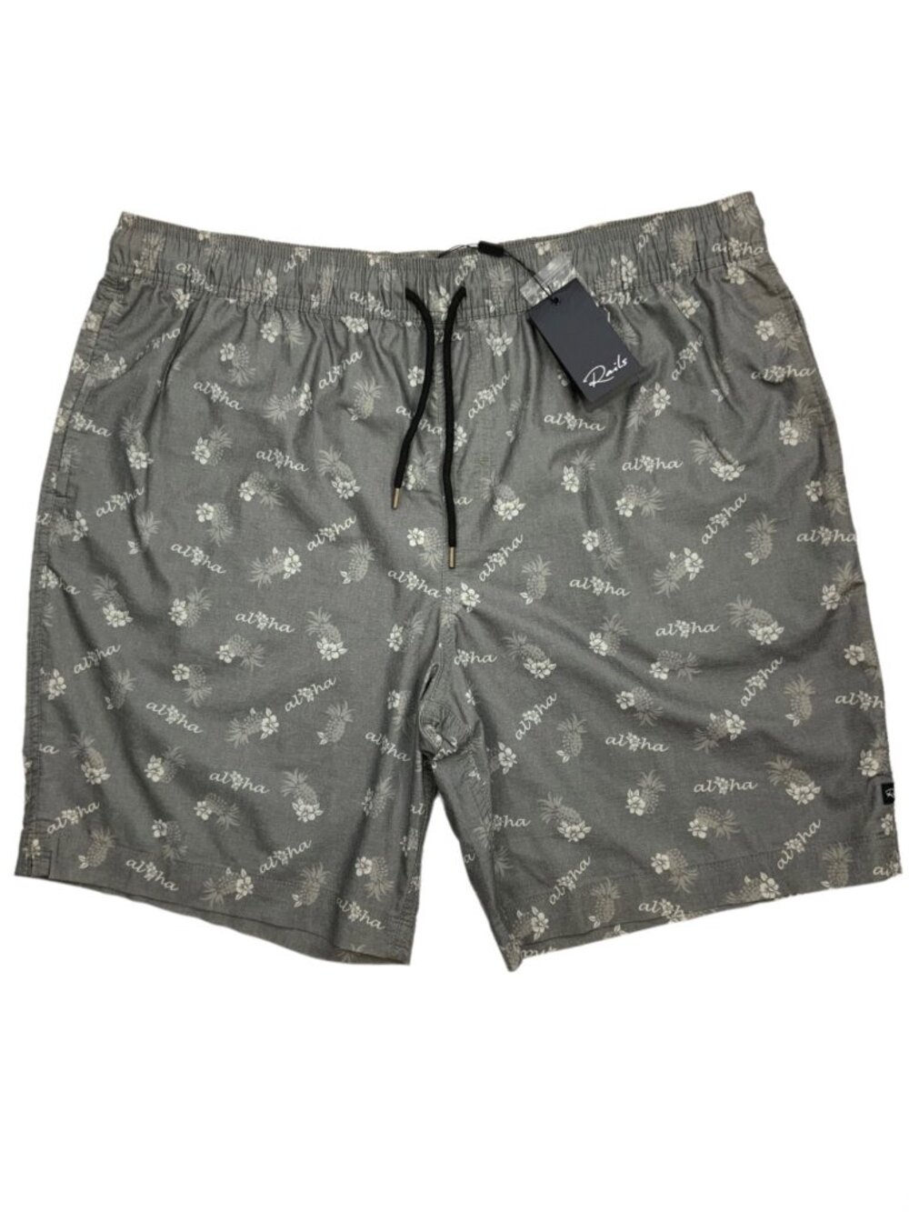 Rails Aloha Pineapple Kian Swim Trunks Short 2XL XXL Kian Gray NEW